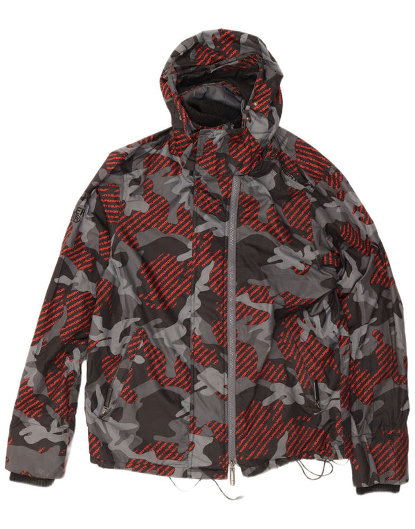 Мужская ветровка Superdry с графическим рисунком UK 40, большой серый камуфляж