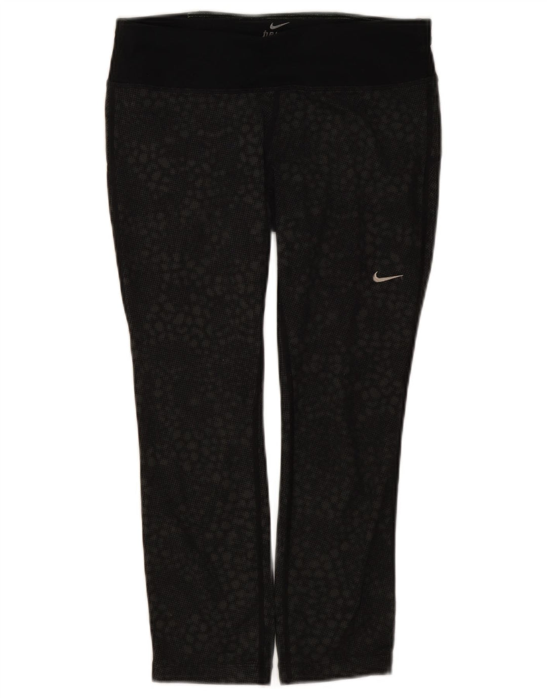 Женские леггинсы Nike Dri Fit UK 10, маленькие черные с геометрическим рисунком