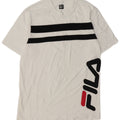 Мужская футболка FILA с рисунком, хлопковый топ средней длины в белую полоску