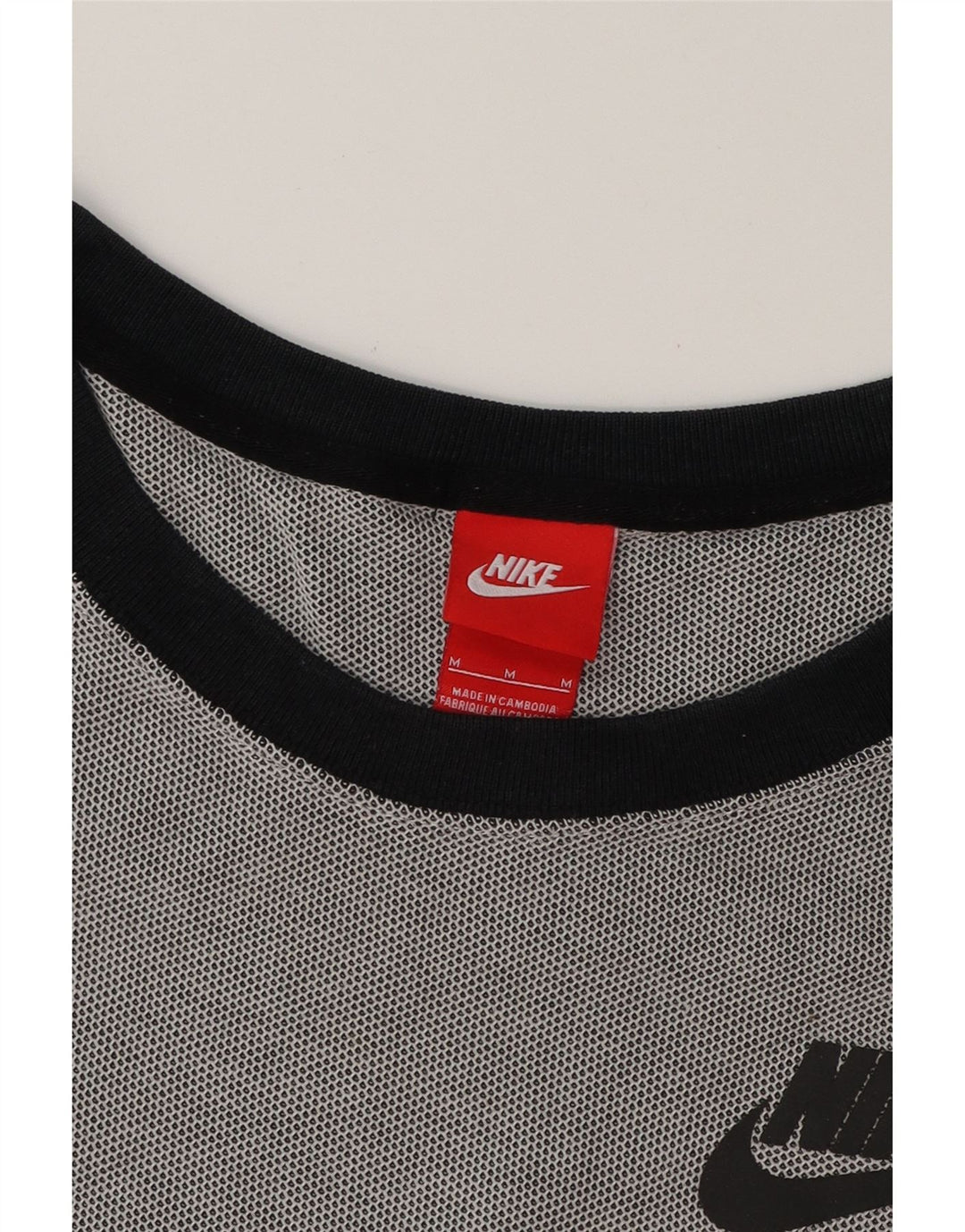 NIKE Womens Crop Oversized T-Shirt Top UK 14 Medium Grey Colourblock Vintage Nike and Second-Hand Nike from Messina Hembry 