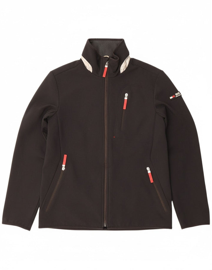 TOMMY HILFIGER Mens Windbreaker Jacket UK 36 Small Black Polyester