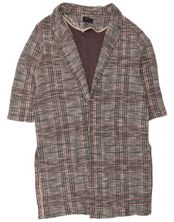 Женский удлиненный кардиган Marks & Spencer UK 22 3XL, серый в клетку