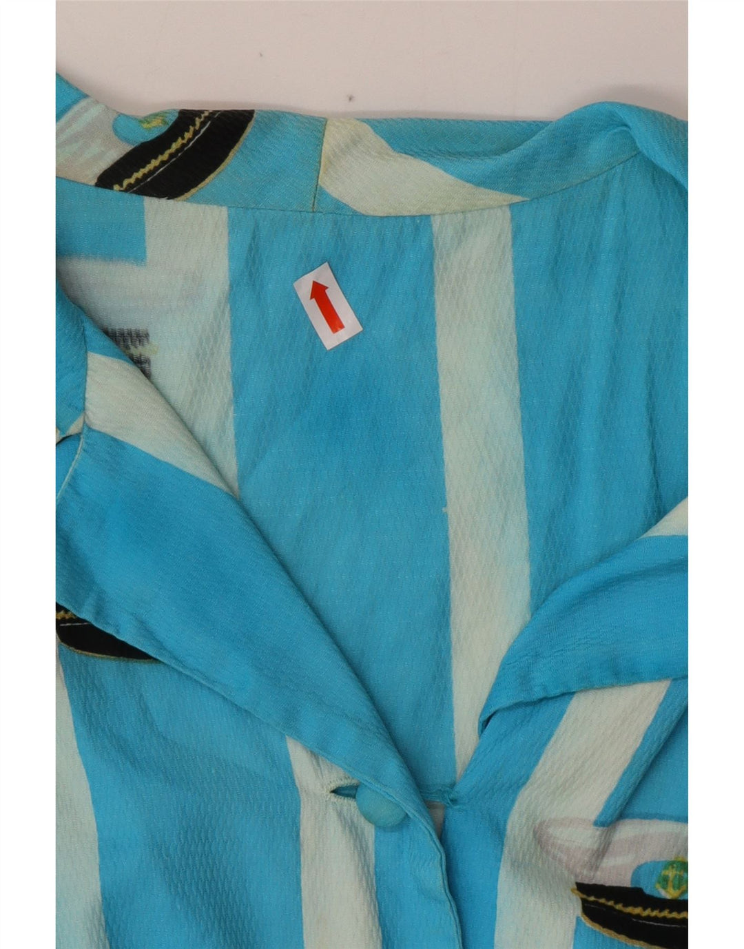 Женская блузка-рубашка без рукавов VINTAGE UK 16, большая синяя полоска