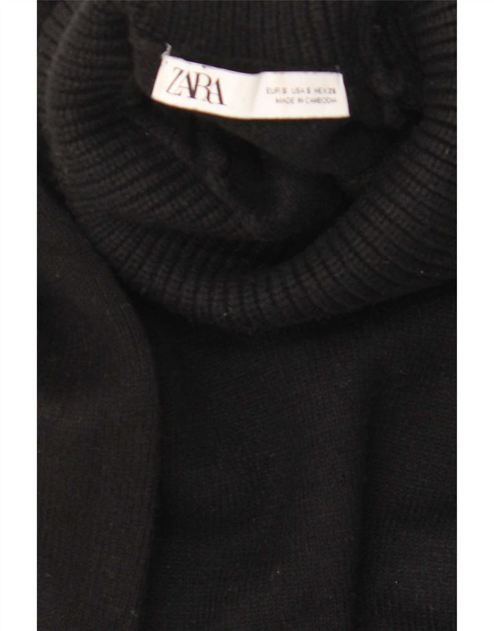 Женский длинный длинный джемпер с высоким воротником Zara UK 10, маленький черный