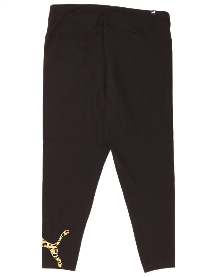 Женские леггинсы с рисунком PUMA UK 18 XL, черный хлопок