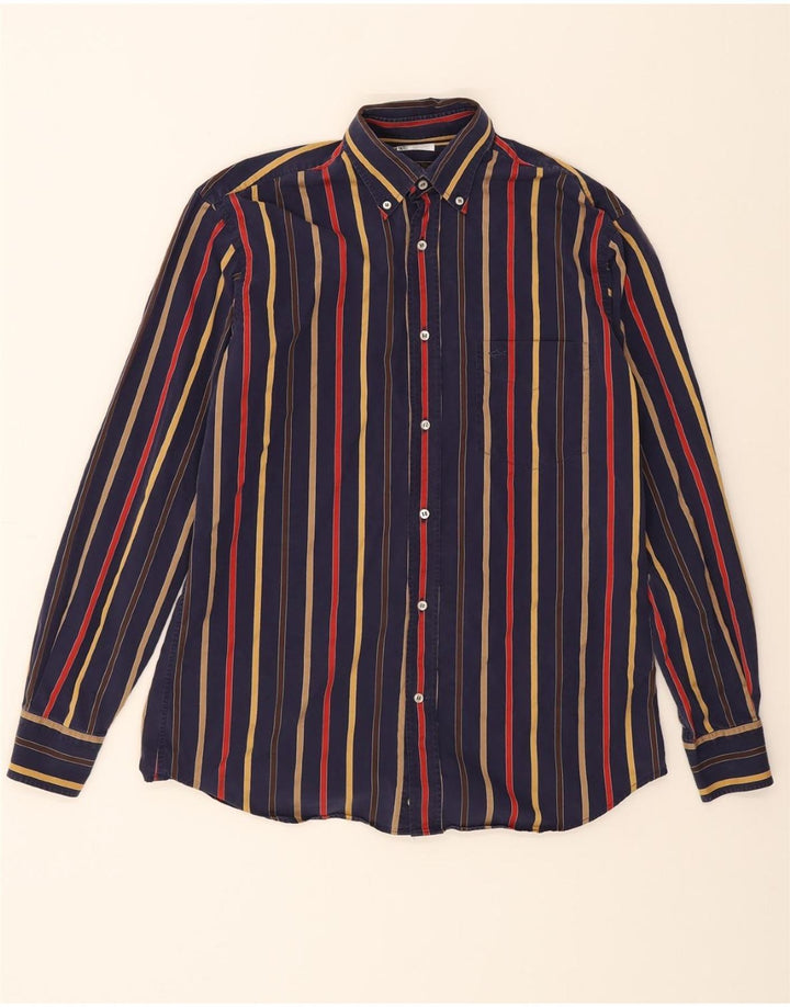 PAUL & SHARK Mens Shirt Size 39 Medium Navy Blue Striped Vintage Paul & Shark and Second-Hand Paul & Shark from Messina Hembry 