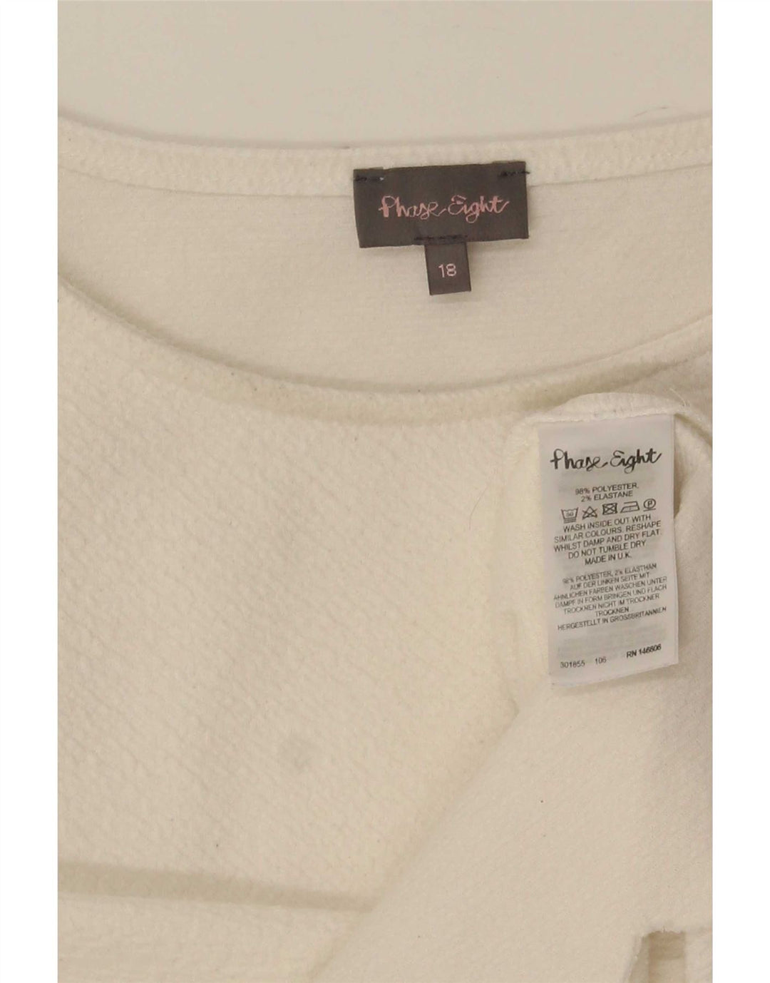 Женская блузка Phase Eight Top UK 18 XL из белого полиэстера