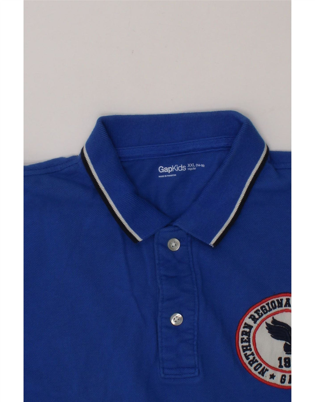 GAP Boys Regular Polo Shirt 14-15 Years 2XL Blue Cotton Vintage Gap and Second-Hand Gap from Messina Hembry 