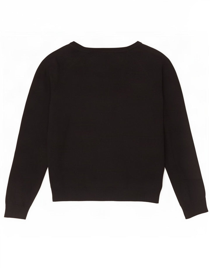 Женский кардиган Zara UK 12, средний черный хлопковый свитер