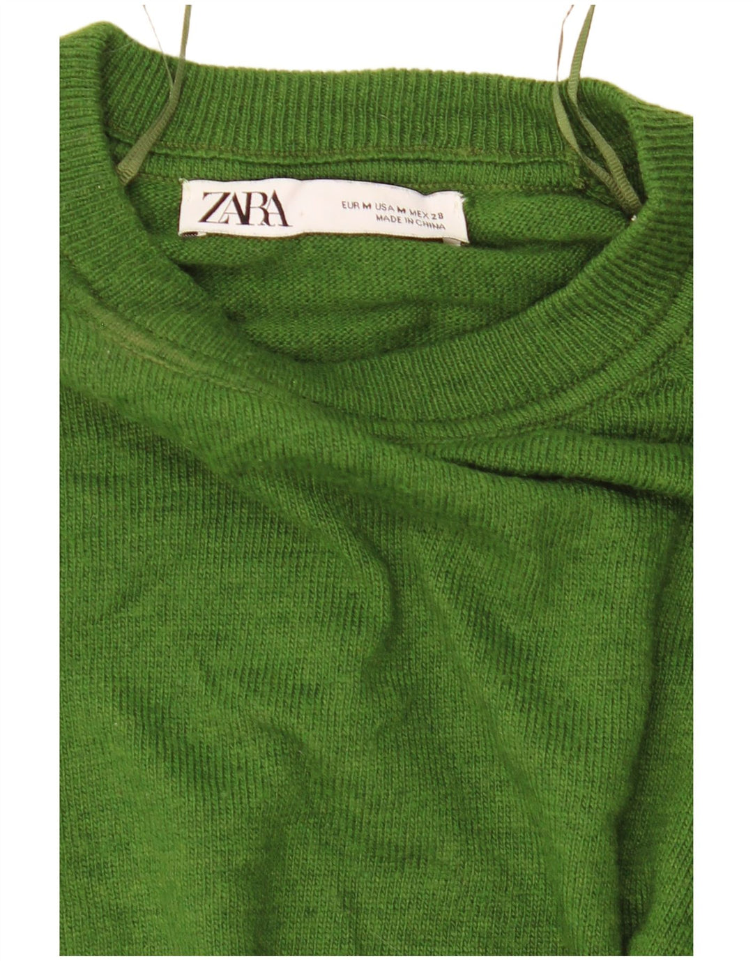 Женский укороченный топ оверсайз с длинным рукавом Zara UK 14, средний зеленый цвет