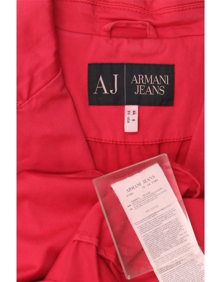 Armani Jeans Женский пиджак на 3 пуговицах США 8 Средний розовый хлопок