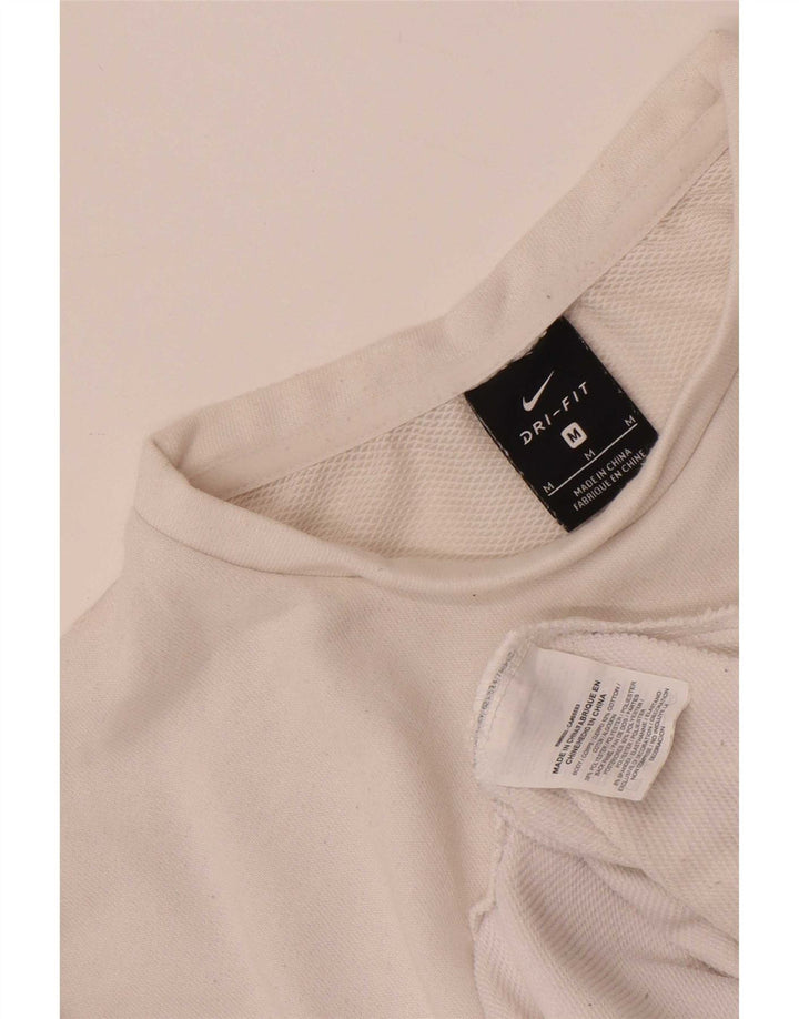 Женская футболка оверсайз Nike Dri Fit UK 14, средний размер, белый хлопок