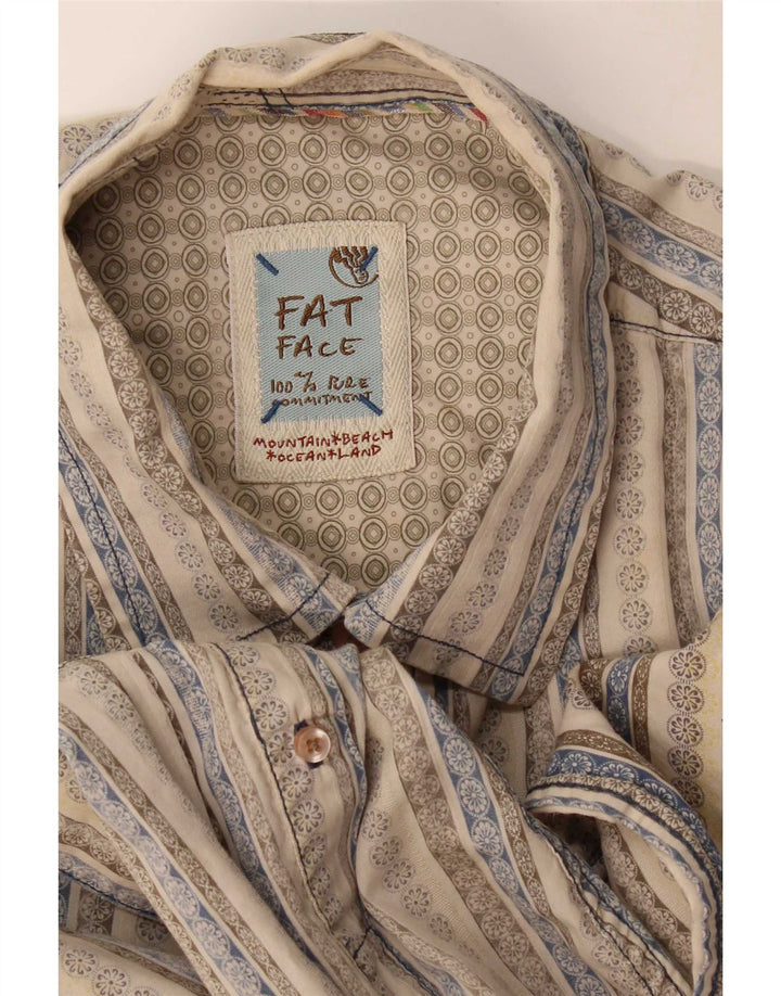 Мужская рубашка Fat Face из хлопка в большую бежевую полоску