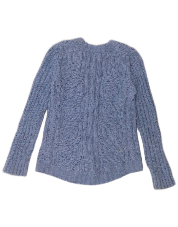 Marks & Spencer Womens Oversized Cardigan Sweater UK 10 Small Blue