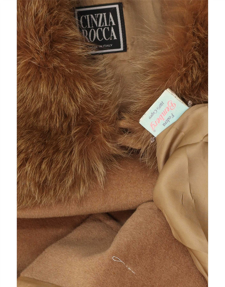 Женское пальто оверсайз Cinzia Rocca UK 18 XL из коричневой шерсти