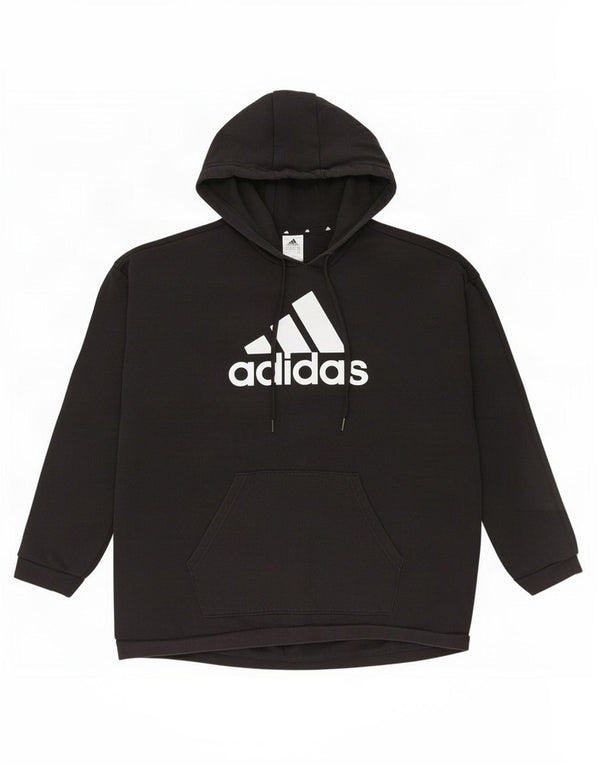 Женский джемпер с капюшоном Adidas с графическим рисунком UK 16/18, большой черный хлопок
