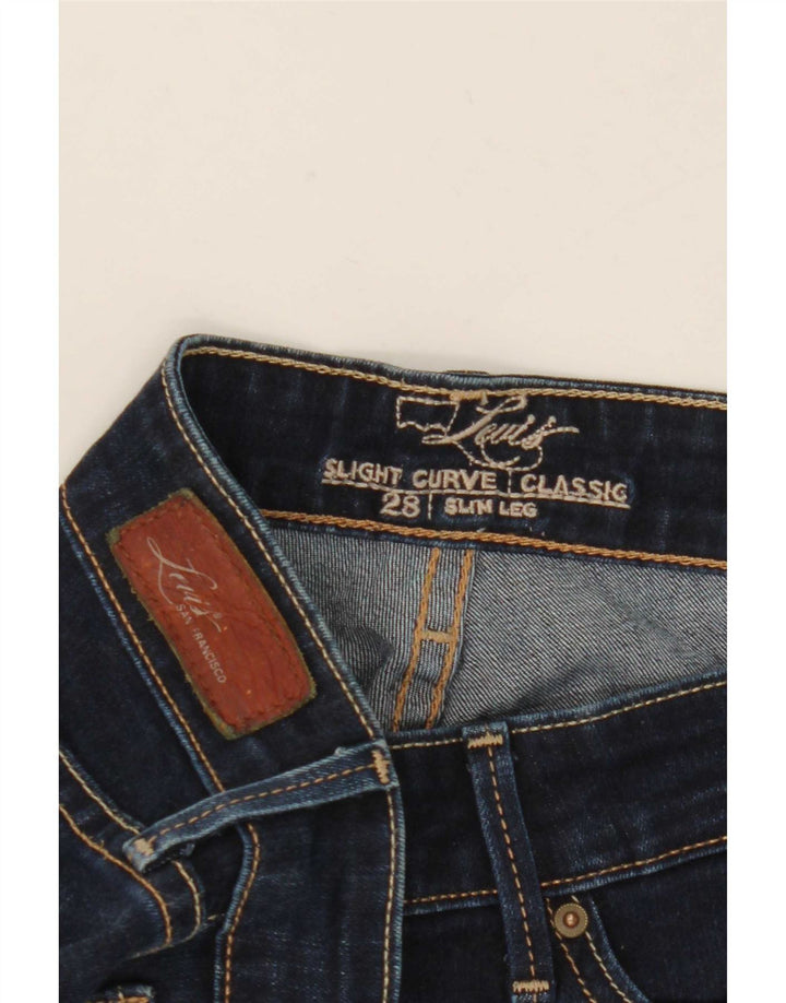 Женские узкие джинсы классического кроя Levi's W28 L34 темно-синие