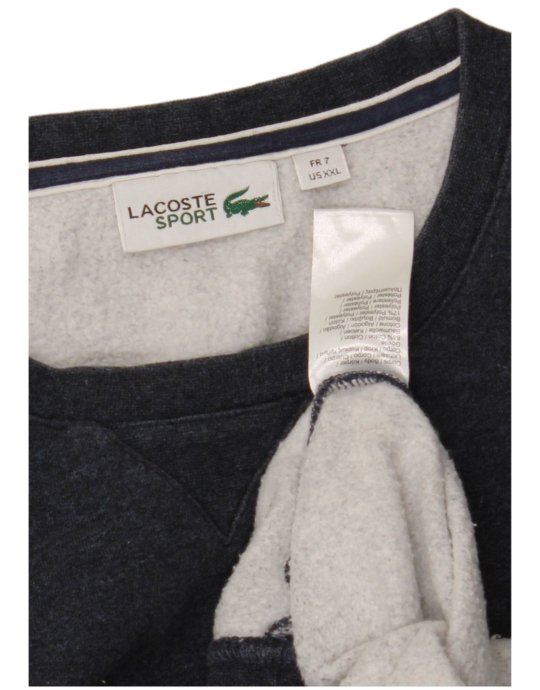 Мужской свитер Lacoste, джемпер, размер 7, 2XL, темно-синий, хлопок