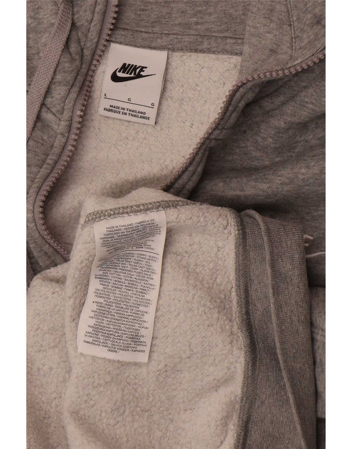 Мужской свитер с капюшоном на молнии стандартного кроя Nike, большой серый хлопковый