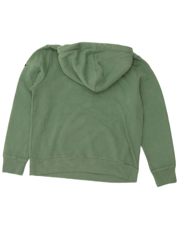 SUPERDRY Womens Graphic Hoodie Jumper UK 16 Large  Green Cotton