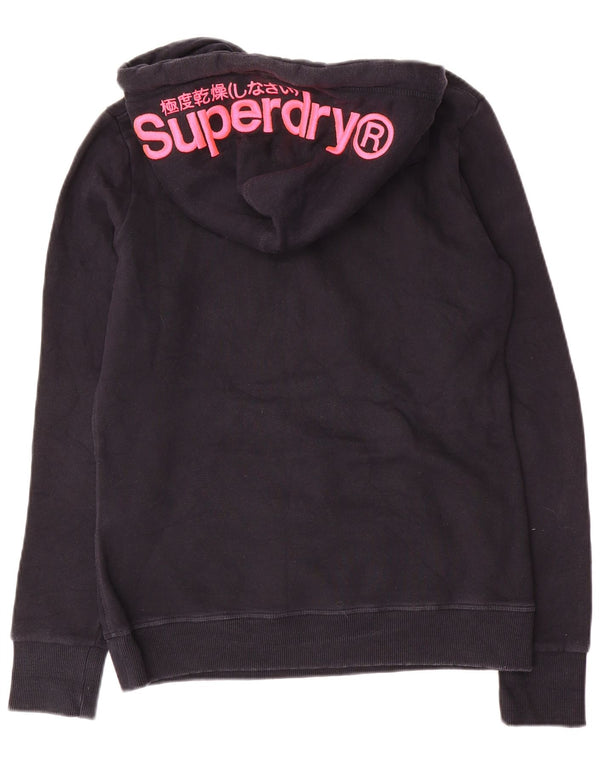 SUPERDRY Женский джемпер с капюшоном с рисунком UK 12, средний темно-синий, хлопок
