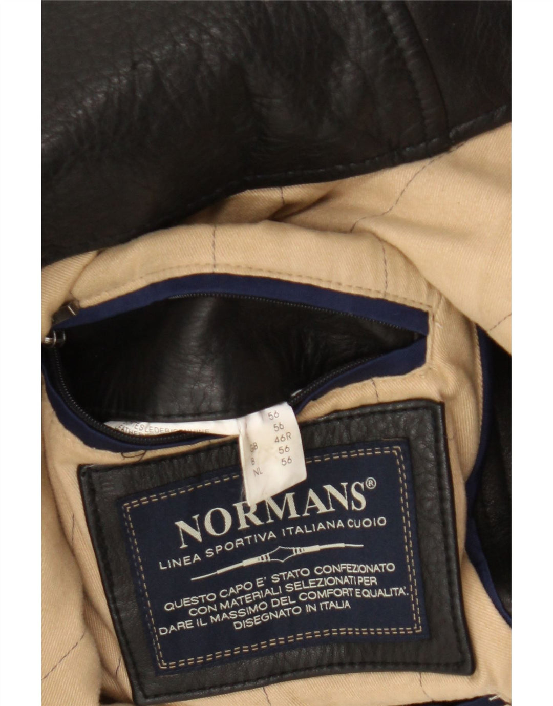 Мужская кожаная куртка VINTAGE UK 46 3XL черная кожа