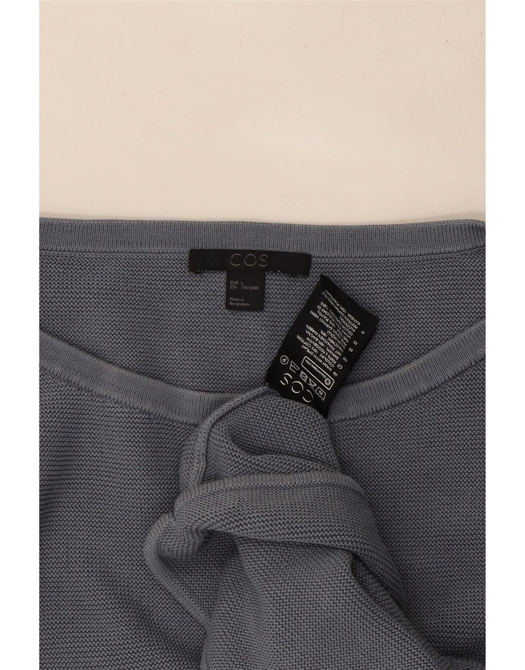 Женский свободный джемпер с вырезом лодочкой COS с рукавами 3/4, Великобритания 16, большой серый цвет