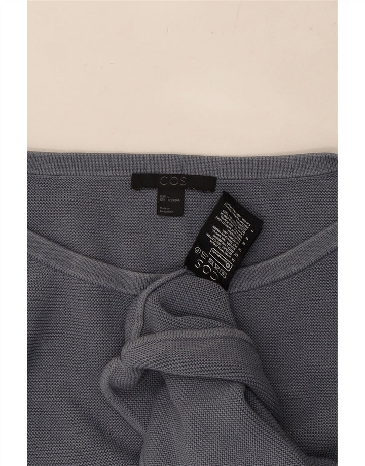 Женский свободный джемпер с вырезом лодочкой COS с рукавами 3/4, Великобритания 16, большой серый цвет