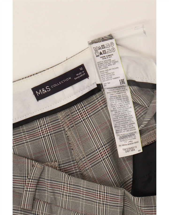 Женские брюки чинос Marks & Spencer UK 12 Medium W32 L33 Серые с узором "гусиные лапки"