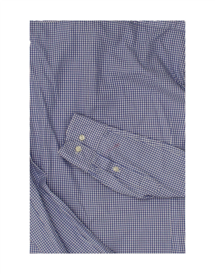 MASSIMO DUTTI Mens Shirt Small Navy Blue Gingham Cotton Vintage Massimo Dutti and Second-Hand Massimo Dutti from Messina Hembry 