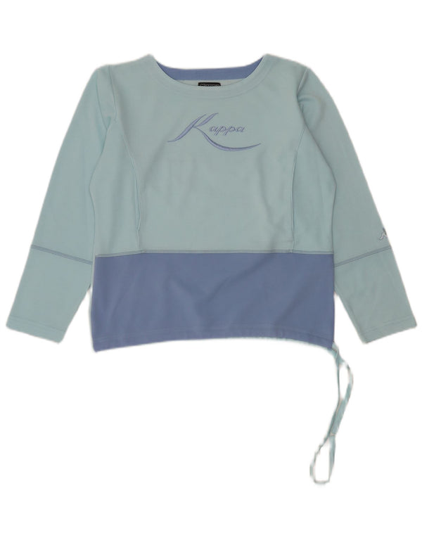 Топ Kappa для девочек с рисунком и длинными рукавами, 13–14 лет, размер 2XL, синий с цветными блоками