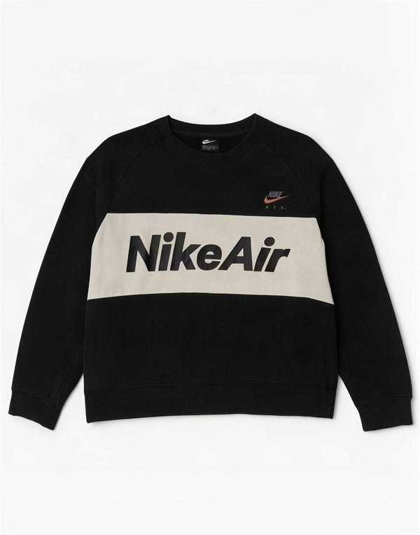 Мужской свитшот с рисунком Nike, средний черный хлопковый джемпер с цветными блоками