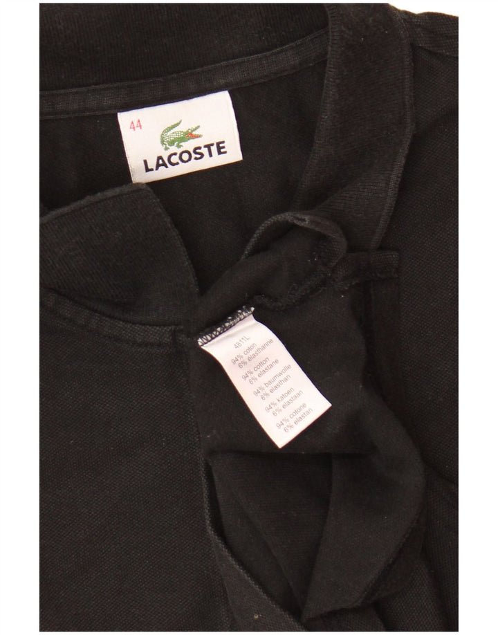 Женская рубашка поло Lacoste, размер 44, большая черная хлопковая рубашка