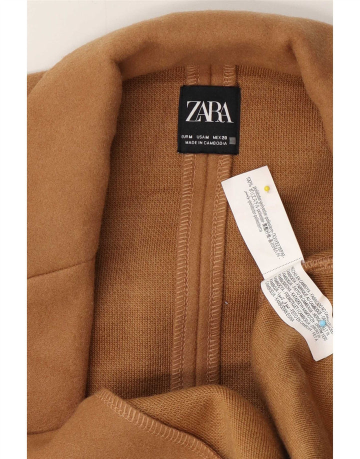 Zara Женское открытое пальто UK 14 Средний бежевый полиэстер