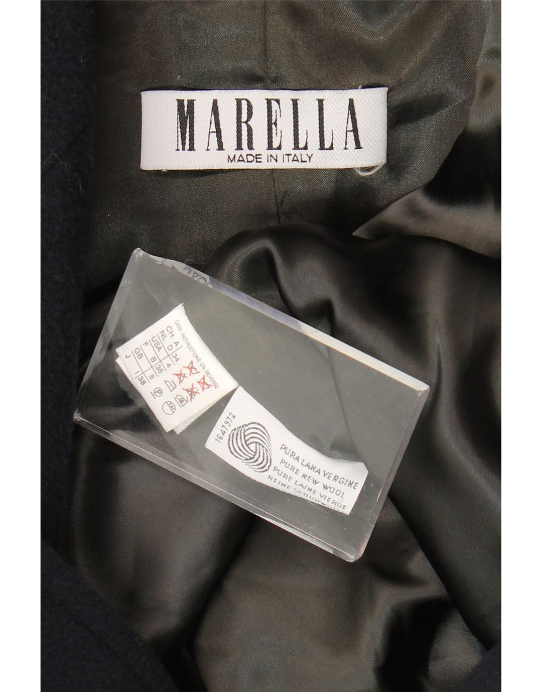 Женское двубортное пальто оверсайз Marella UK 8, маленькое темно-синее