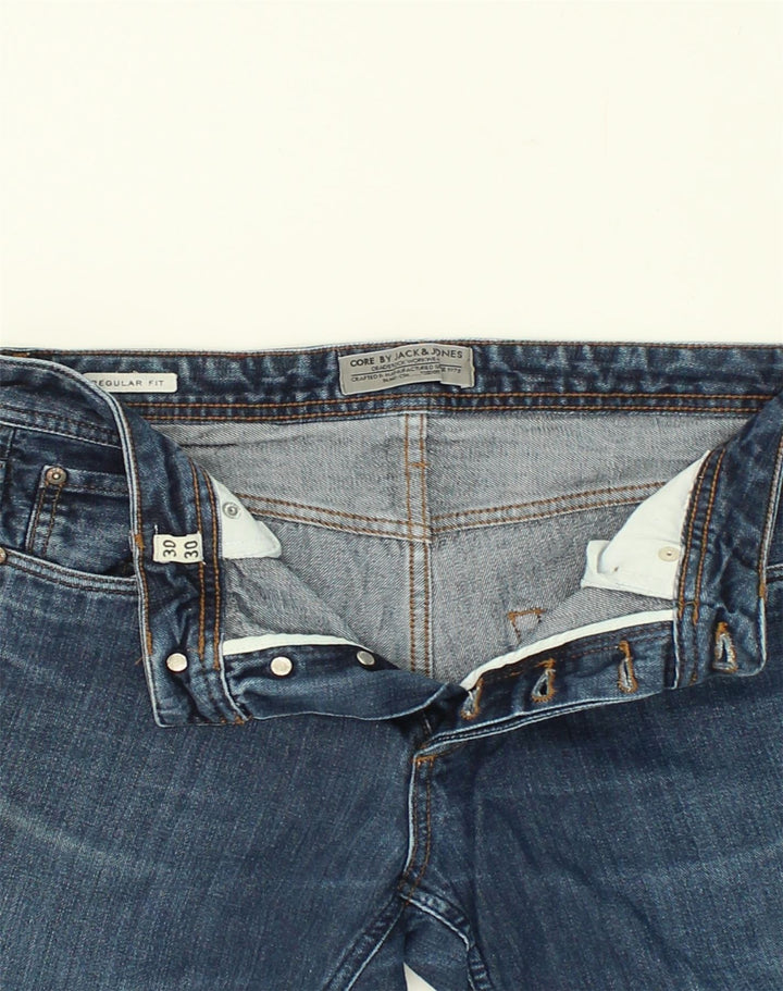 JACK & JONES Womens Regular Fit Straight Jeans W30 L30 Navy Blue Cotton | Vintage Jack & Jones | Thrift | Second-Hand Jack & Jones | Used Clothing | Messina Hembry 