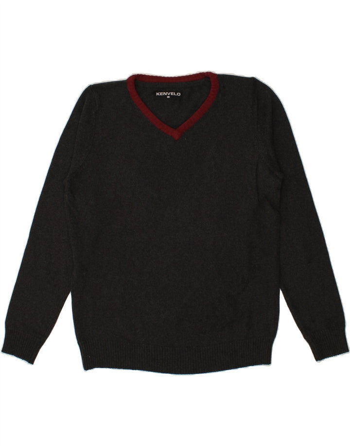 KENVELO Mens V-Neck Jumper Sweater XL Black Vintage Kenvelo and Second-Hand Kenvelo from Messina Hembry 