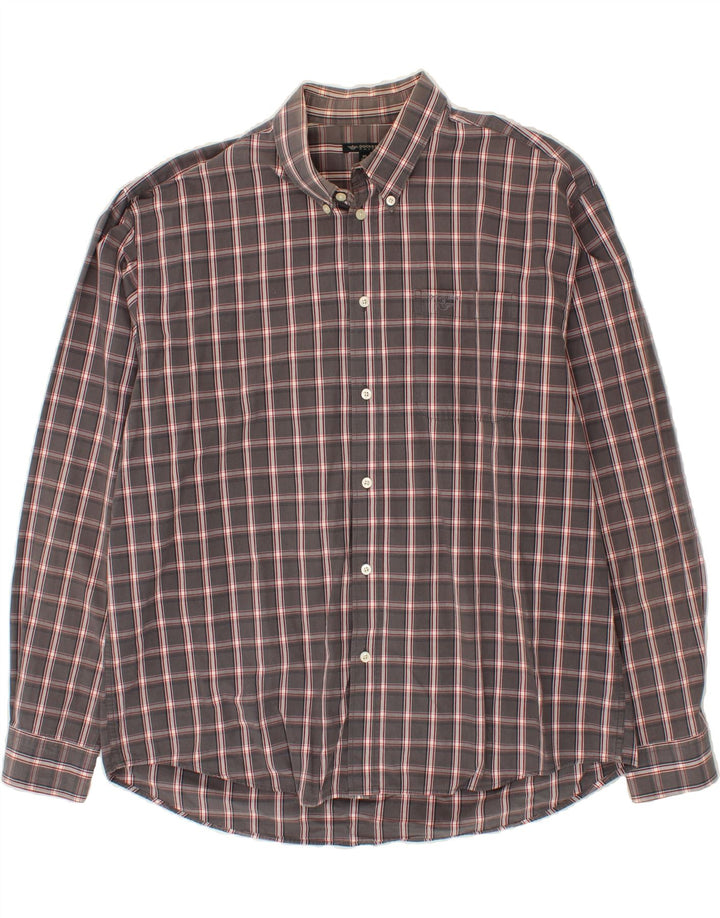 DOCKERS Mens Khakis Shirt Size 46/48 XL Grey Check Cotton Vintage Dockers and Second-Hand Dockers from Messina Hembry 