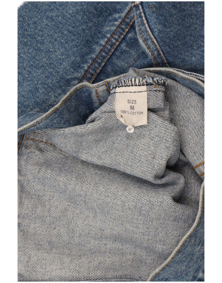 Винтажная женская джинсовая куртка оверсайз UK 14, хлопок среднего синего цвета