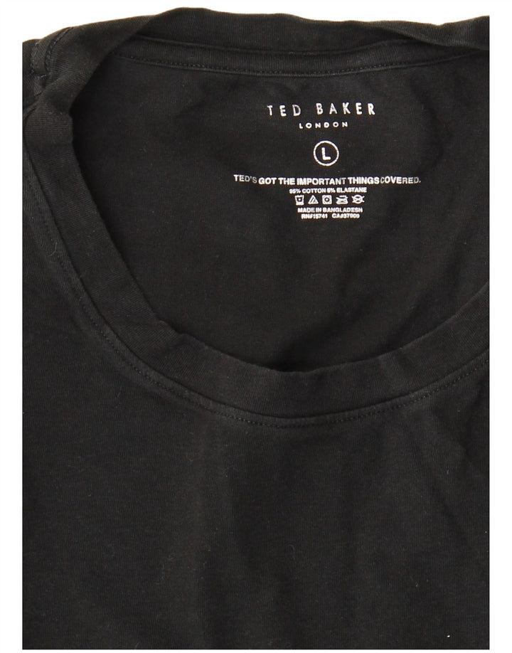 Мужская футболка Ted Baker, большой черный хлопок