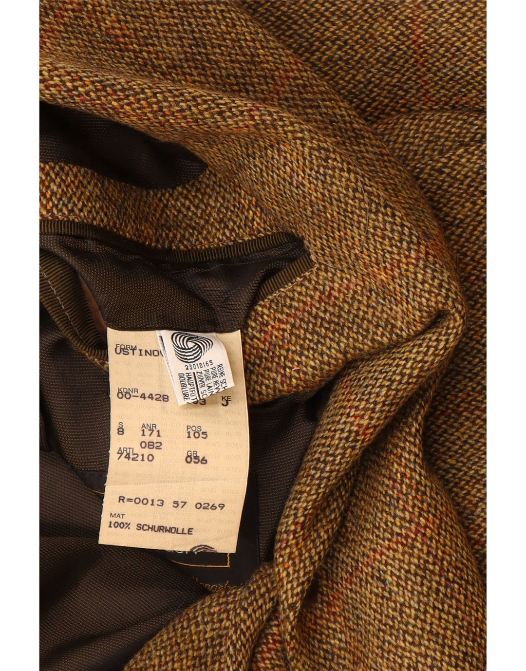 Мужской пиджак с 2 пуговицами HUGO BOSS EU 56 3XL, коричневый в клетку, новая шерсть