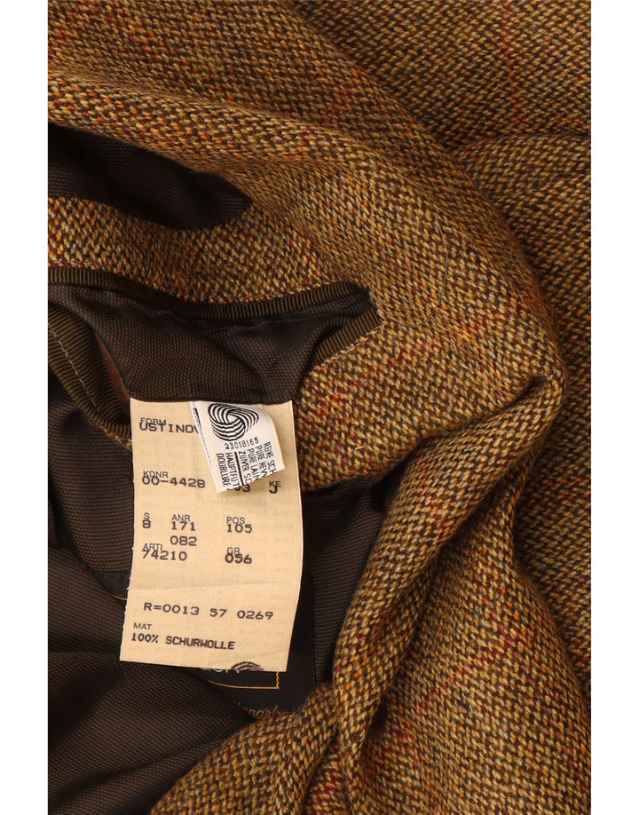 Мужской пиджак с 2 пуговицами HUGO BOSS EU 56 3XL, коричневый в клетку, новая шерсть