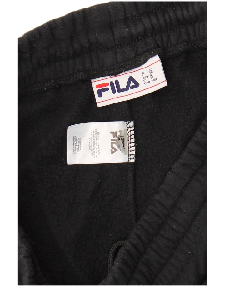 Мужские спортивные брюки с графическим рисунком FILA, джоггеры, средний черный, хлопок, хлопок