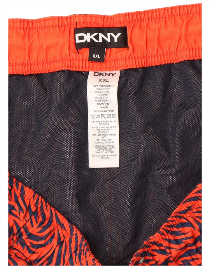 Мужские шорты для плавания Dkny 2XL, оранжевые, полиэстер с геометрическим рисунком