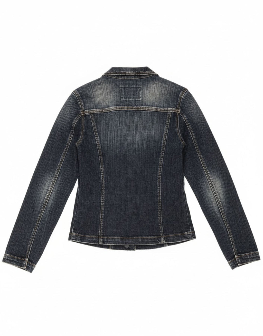 Женский джинсовый пиджак на 1 пуговице Vitamina, британский цвет 14, хлопковый средний синий цвет