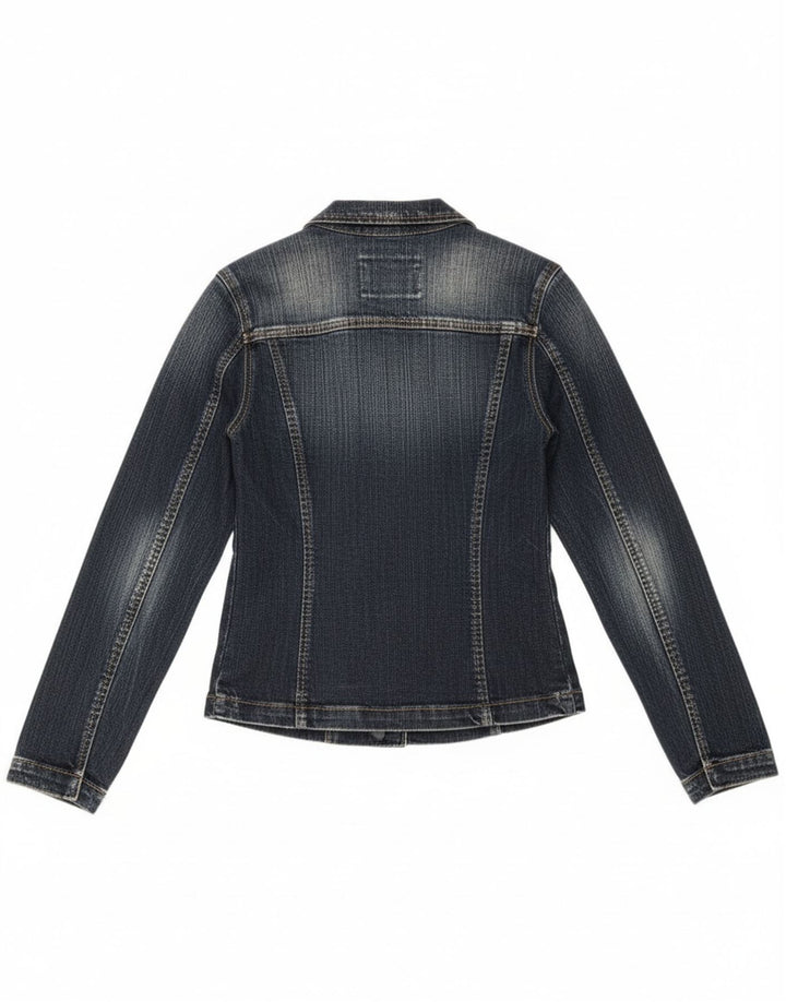 Женский джинсовый пиджак на 1 пуговице Vitamina, британский цвет 14, хлопковый средний синий цвет