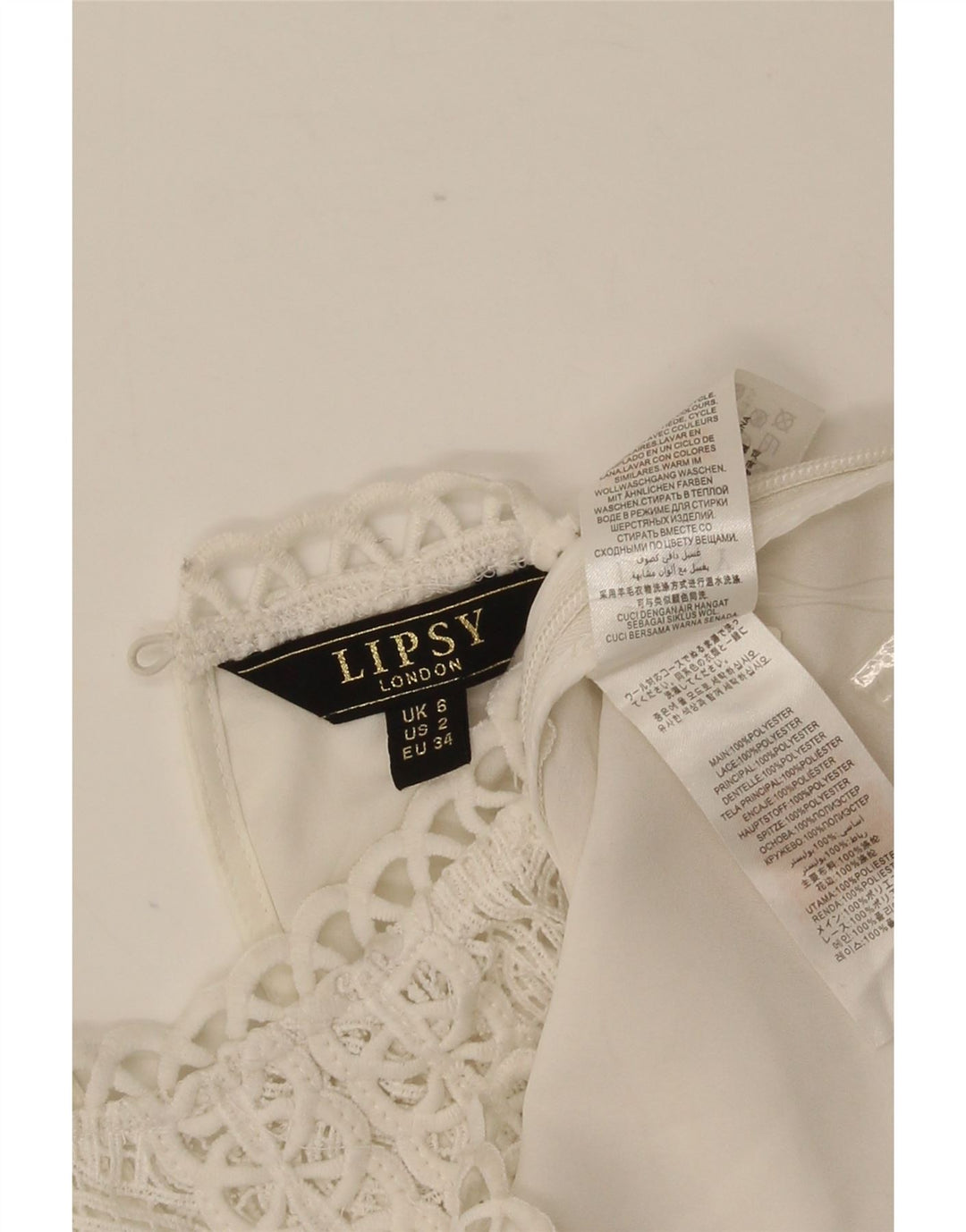 Женская блузка Lipsy Top UK 6 XS Белый полиэстер с цветочным принтом