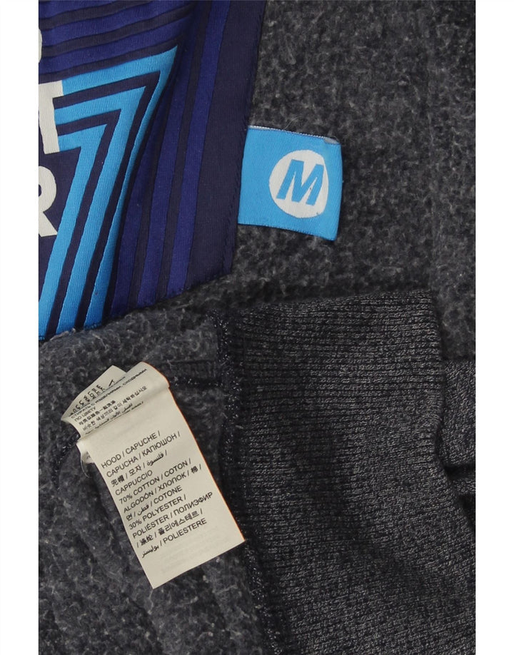 SUPERDRY Мужской свитер с капюшоном и молнией с графическим рисунком, средний темно-синий, хлопок