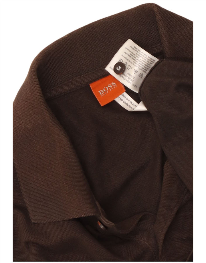 Мужская рубашка-поло HUGO BOSS XL, коричневый хлопок