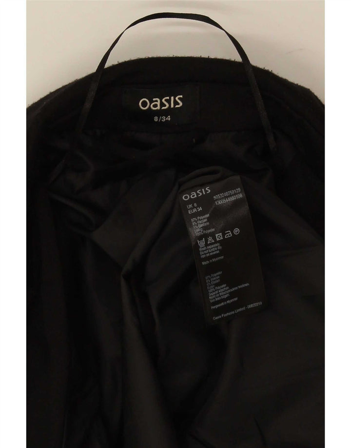Женский открытый пиджак Oasis UK 8, маленький черный полиэстер